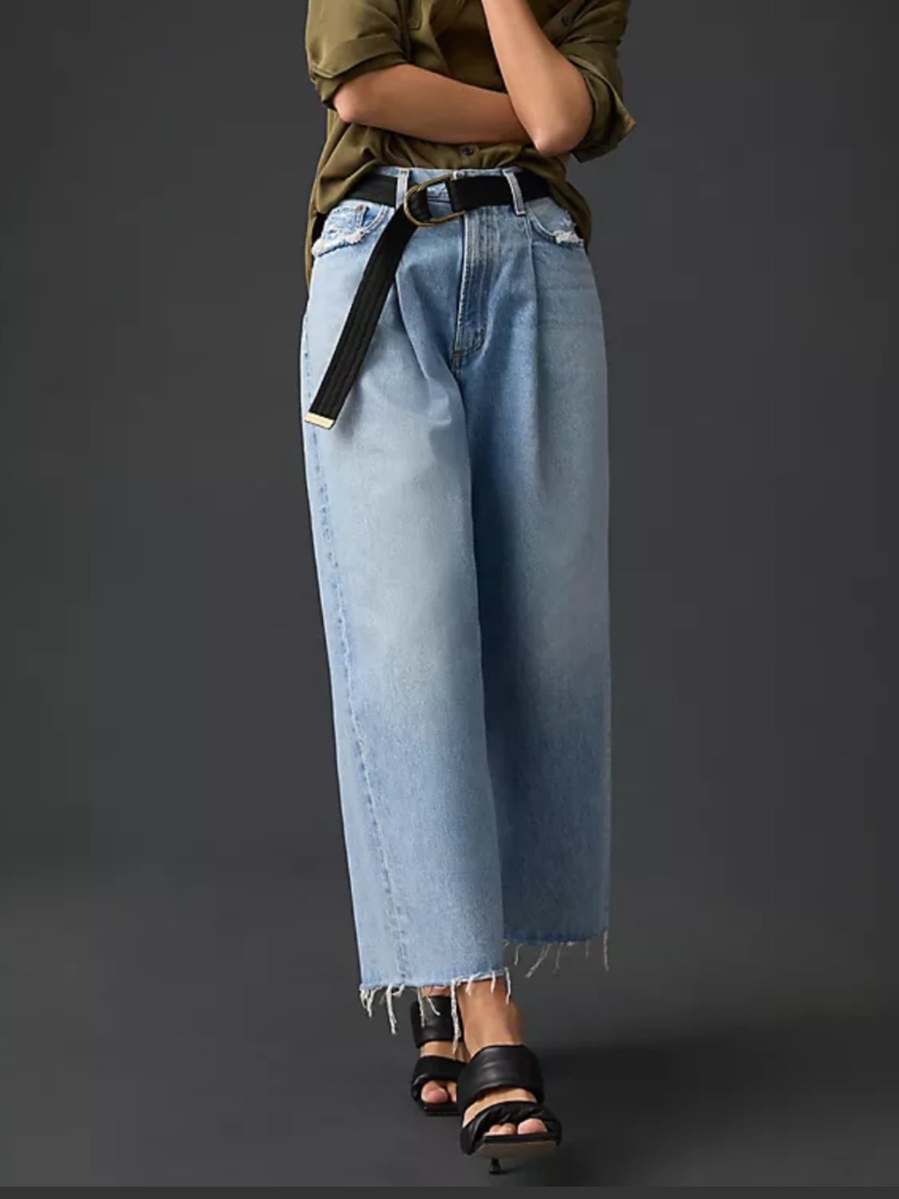 Agolde Dagna baggy wide leg cropped jeans